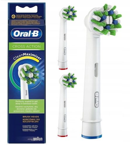  Oral-B CrossAction EB-50-3 elektrische Zahnbürstenköpfe, 3 Stück