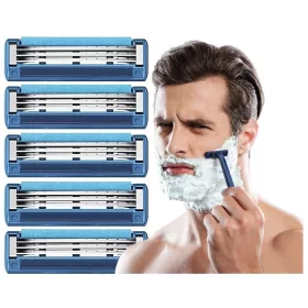  Gillette Mach3 Turbo Ersatzklingen für Rasierer, 5 Stück