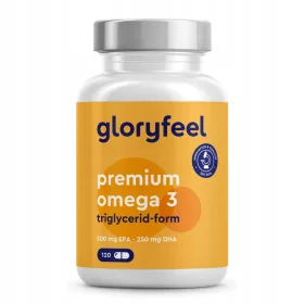   Gloryfeel Omega 3 Kapseln - 120 Stück für Herz und Gehirnunterstützung