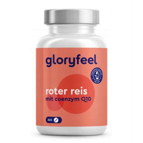 Gloryfeel Roter Reis mit Coenzym Q10 - Vorrat für 1 Jahr, 365 Tabletten, Vegan