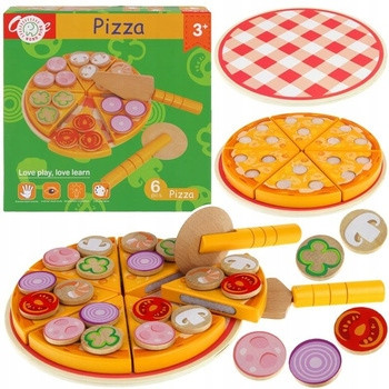  Holzpizza zum Schneiden mit Klettmesserzubehör
