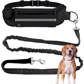    GÜRTEL, TREKKING-LEINE ZUM LAUFEN MIT HUND, ELASTISCHER STOSSDÄMPFER