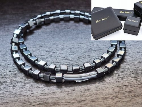  Halskette aus Hämatitperlen 6mm + eleganter Verschluss / Länge zur Auswahl