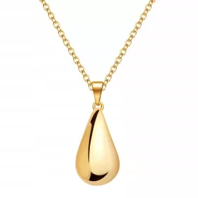    Goldkette für Damen mit großem Tropfen-Tropfen-Anhänger, Silber 925