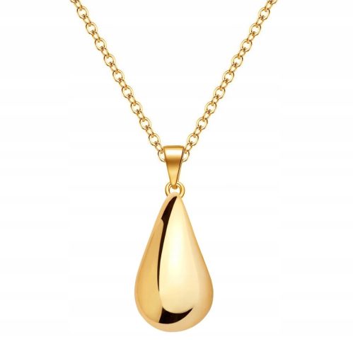  Goldkette für Damen mit großem Tropfen-Tropfen-Anhänger, Silber 925