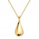 Goldkette für Damen mit großem Tropfen-Tropfen-Anhänger, Silber 925