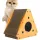  KATZENKRATZER AUS KARTON, DREIECKHAUS, LED, HIDEOVER, GROSSER KARTON