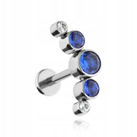    Titan-Labret-Cluster-Ohrring mit blauen Zirkonen – Silber 1,2/8