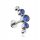  Titan-Labret-Cluster-Ohrring mit blauen Zirkonen – Silber 1,2/8