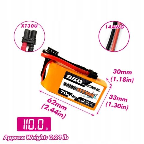  CNHL LiPo-Akku 4S 14,8 V 850 mAh 70C XT30