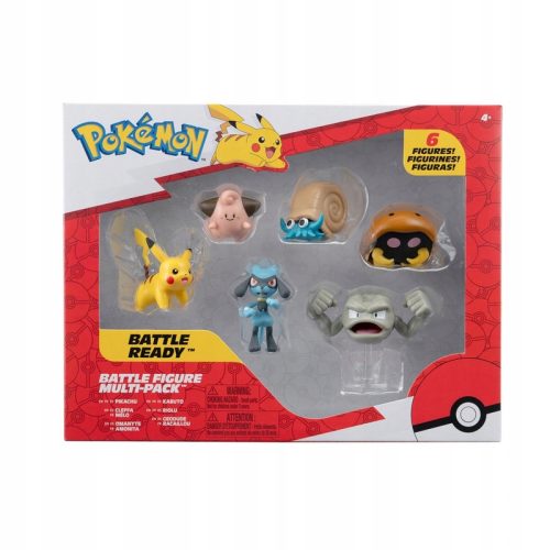  POKEMON Pikachu, Cleffa, Riolu, Geodude, Omanyte, Kabuto W7 Kampffiguren