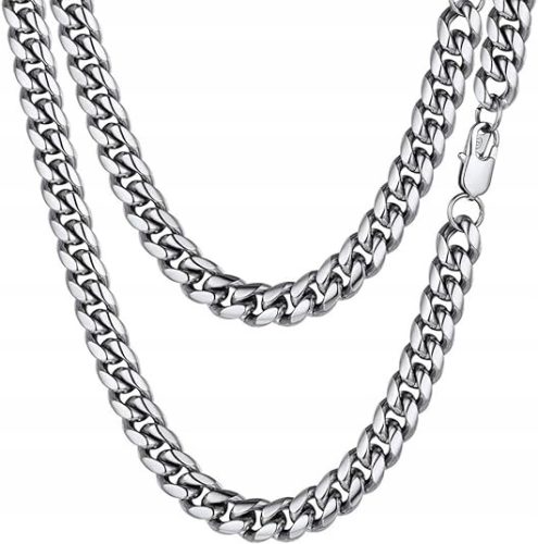  BREITE HERRENKETTE SILBER PANZERKETTE 8 MM 60 CM DIAMANT