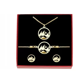   SET BERGE, SILBER 925, HALSKETTE, ARMBAND, OHRRINGE, VERGOLDET 925