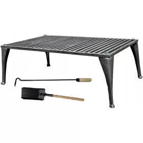    Gusseisen Kaminrost 63x36 für einen großen Grillofen Schaufel Schürhaken