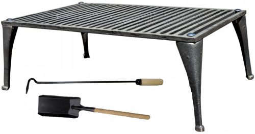  Gusseisen Kaminrost 63x36 für einen großen Grillofen Schaufel Schürhaken
