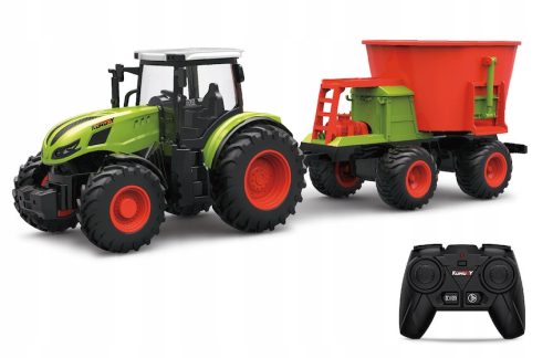  FERNGESTEUERTER TRAKTOR MIT SÄMASCHINE, BEWEGLICHEN GUMMIELEMENTEN, RC-RÄDERN