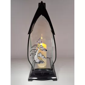  Kerze Kerzen schwarze Kapelle mit Bandspiegel 37