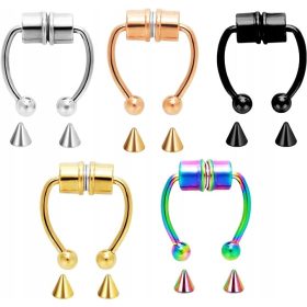  Magnetische Fake-Percing-Nasenringe, 5 Stück