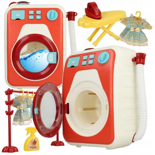  Waschmaschine Automatischer Satz Haushaltsgeräte für Kinder Waschen mit Wasser Kleiderbügel Bügeleisen