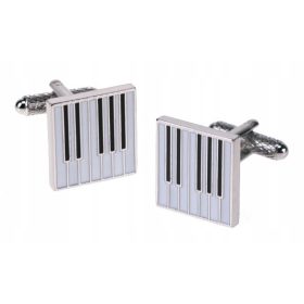    Manschettenknöpfe mit Klaviertasten, Geschenk für Musiker, Onyx Art Lonon