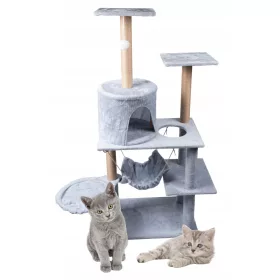  Katzenkratzer, Bett, Turm, Haus, 5 Ebenen, grau