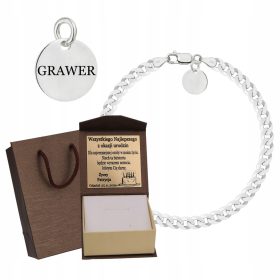    SILBERNES VOLLSTÄNDIGES RÜSTUNGSARMBAND FÜR HERREN, SOLIDE PR. 925 + KOSTENLOSE GRAVUR