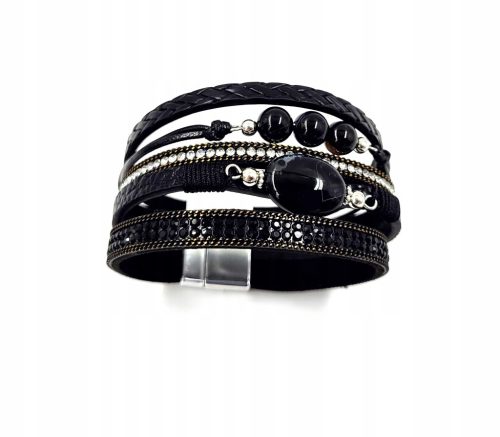  Armband mit Magnetband aus schwarzem Stein