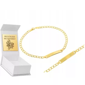  585 GOLD ARMBAND MIT GRAVUR, GESCHENK 20 CM