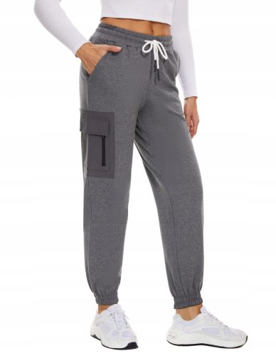  Cargo-Jogginghose für Damen, Baumwolle, hoher Bund