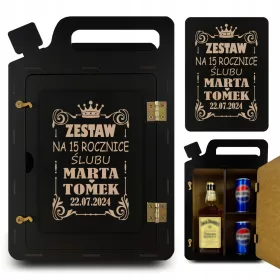    BARGE-KANISTER-SET FÜR 15. HOCHZEITSJUBILÄUM, JUBILÄUMSGESCHENK + 3D-NAMEN