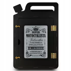    ORIGINAL GESCHENK FÜR EINEN MOTORRADFAHRER. SUPER-MOTORRADFAHRER. SILBERNER, NACKTER BEHÄLTER