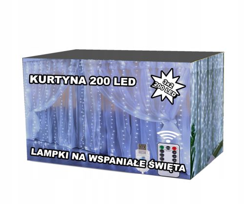  KALTLICHTVORHANG 200 LED USB 3x2M + FERNBEDIENUNG