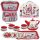  GROSSES TEE-SERVICE IN EINEM KOFFER, BLUMEN, KRUG, TABLETT, TELLER, TASSE