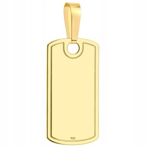  GOLDENE ERKENNUNGSMARKE FÜR KETTE – PR-ANHÄNGER. 925 + KOSTENLOSE GRAVUR