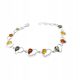 Silberarmband mit baltischem Bernstein, 925er Silber, BUNTE Herzen