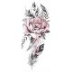  Temporäres Damen-Tattoo, waschbar, Rosenblüten, Pflanzen, Federn wie echt