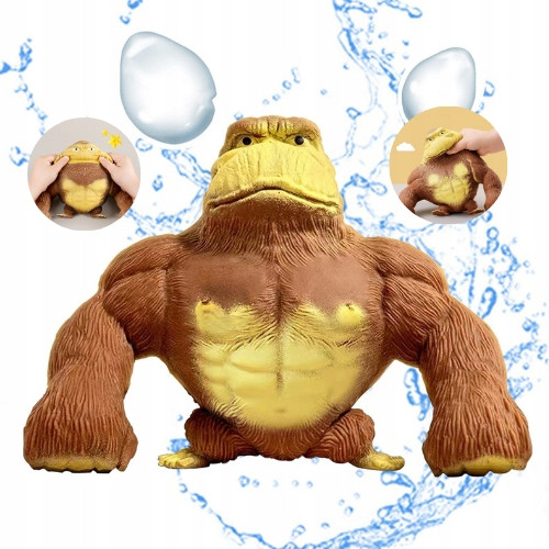  Gorilla drückt die Abgaspuppe zusammen, um Stress abzubauen. Gorilla-Statue + Geschenke