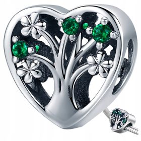    CHARMS HERZ BAUM DES GLÜCKS Silber 925 Perle Baum des Lebens Charms PR925
