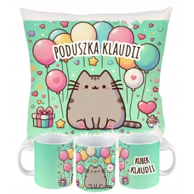    TASSENKISSENSET MIT DER MÖGLICHKEIT, GRAFIK ZU BEDRUCKEN, Z.B. PUSHEEN-KATZE