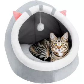    ZWIERZOPASJA Katzenhaus Grautöne rund 48 cm x 42 cm x 38 cm