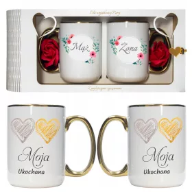    Hochzeitsgeschenk, Jahrestag, Tassen, Ehemann, Ehefrau, Set mit 2 Tassen für Jungvermählten