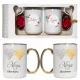  Hochzeitsgeschenk, Jahrestag, Tassen, Ehemann, Ehefrau, Set mit 2 Tassen für Jungvermählten