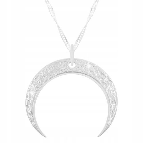  Halskette aus 925er Silber mit Halbmond, großer hängender Mond, Halbmond, Weltraum