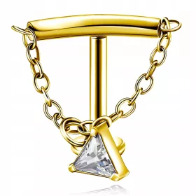  TITAN-GOLD-LABRET-OHRRING MIT HELIX-OHRKETTE ZIRKONIA 1,2/6