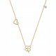  Elegante Goldkette mit Diamant, Brillantherz, Kleeblatt, 585er Gold