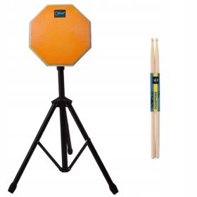 Drum Pad mit Ständer, Orange 20 cm, Drumsticks, Drumsticks