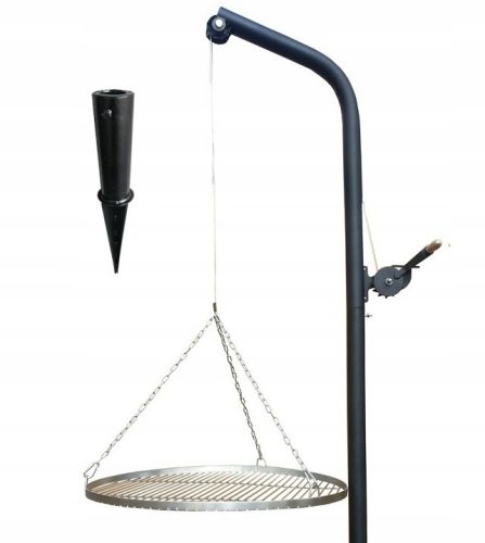  Gartengrill auf Kranarm mit 60 cm Edelstahlrost und Tragegriff