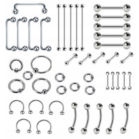    Piercing-Mix-Set mit 45 Ohrringen aus 316L M03 Chirurgenstahl