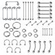  Piercing-Mix-Set mit 45 Ohrringen aus 316L M03 Chirurgenstahl