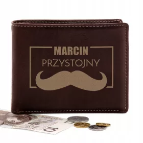  HERREN-LEDERBRIEFTASCHE MIT GRAVUR GESCHENK